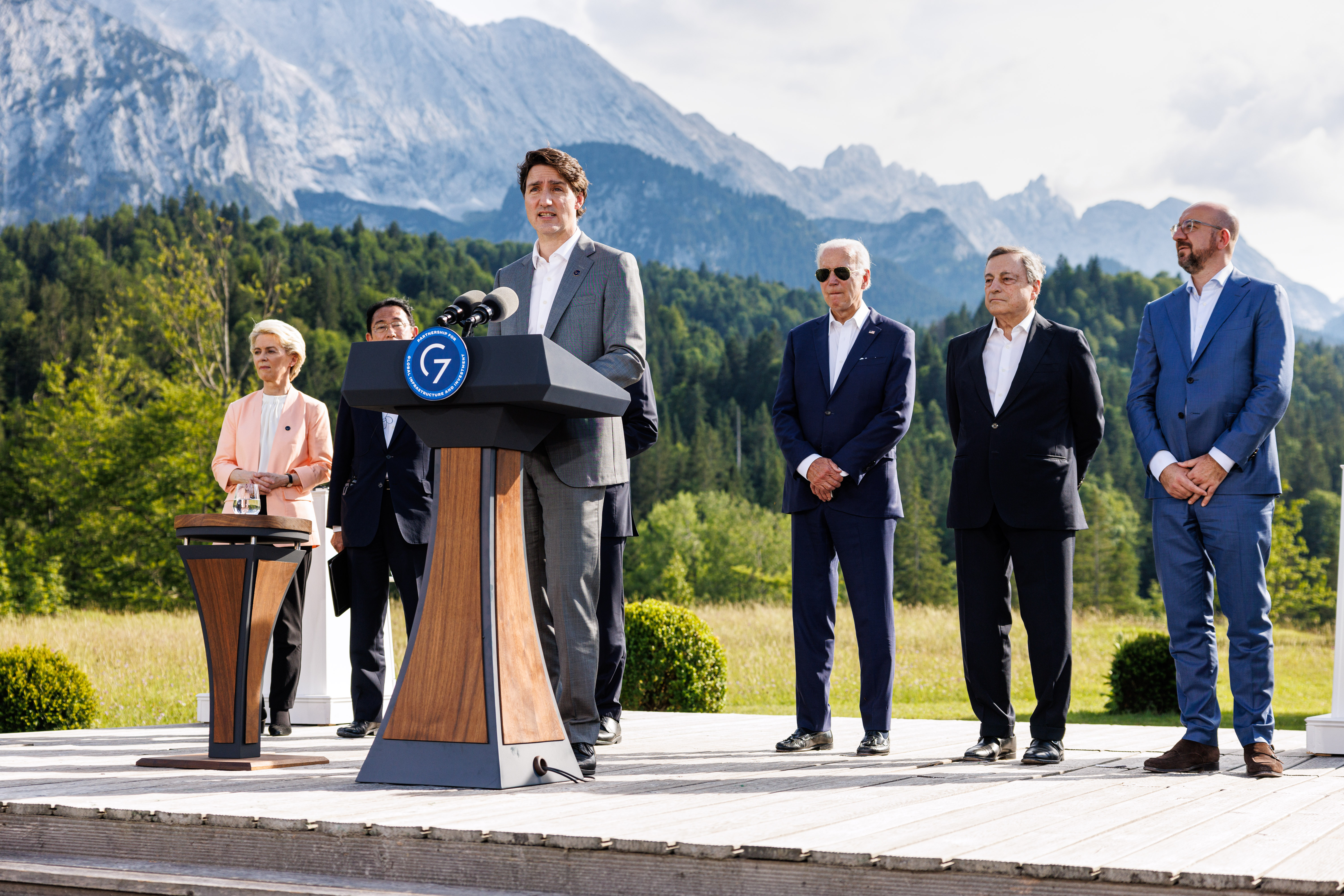 Pressestatement Justin Trudeau (Premierminister Kanada) zum Thema „Partnership for Global Infrastructure and Investment".