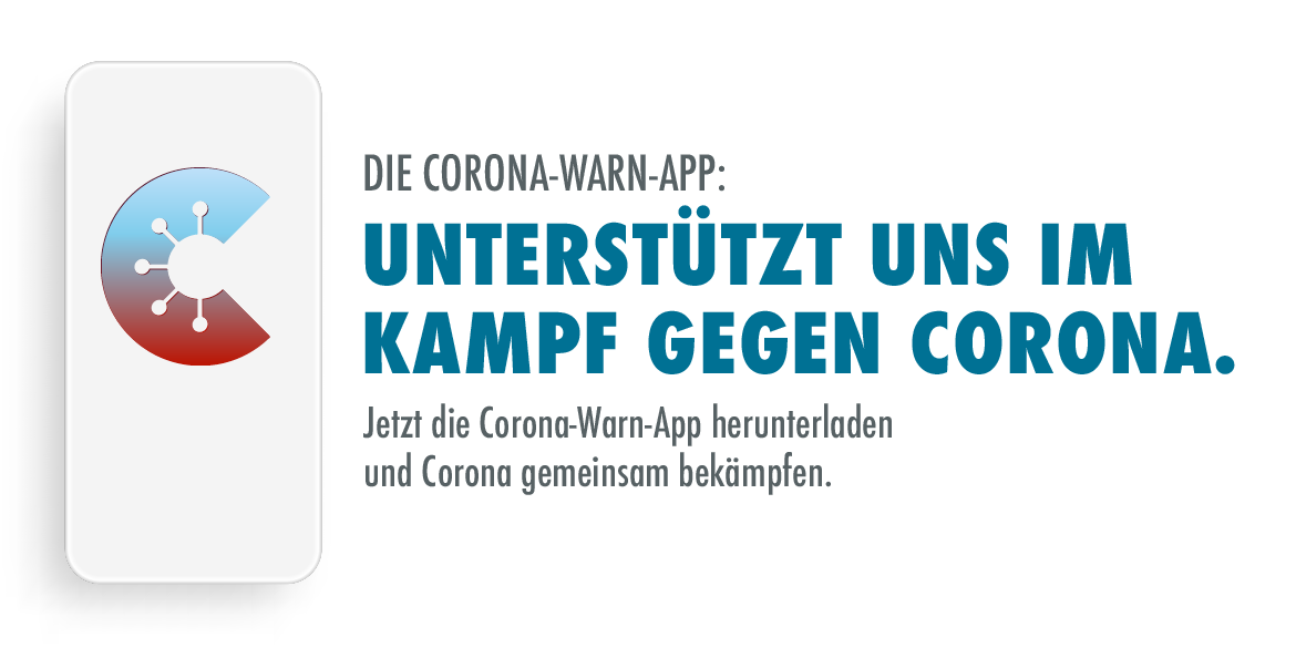 Corona-Warn-App: Unterstützt uns im Kampf gegen Corona. Jetzt die Corona-Warn-App herunterladen und Corona gemeinsam bekämpfen.