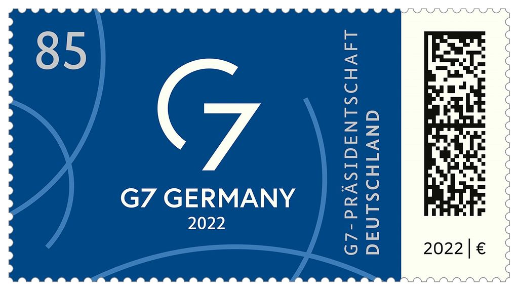 The Federal Ministry of Finance has issued a new postage stamp to mark the German G7 Presidency. The special postage stamp worth 85 cents features the logo of the G7 Presidency. (More information available below the photo under ‚detailed description‘.)