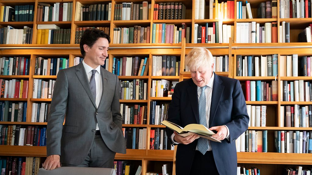 Justin Trudeau (Premierminister Kanada) und Boris Johnson (Premierminister Großbritannien).