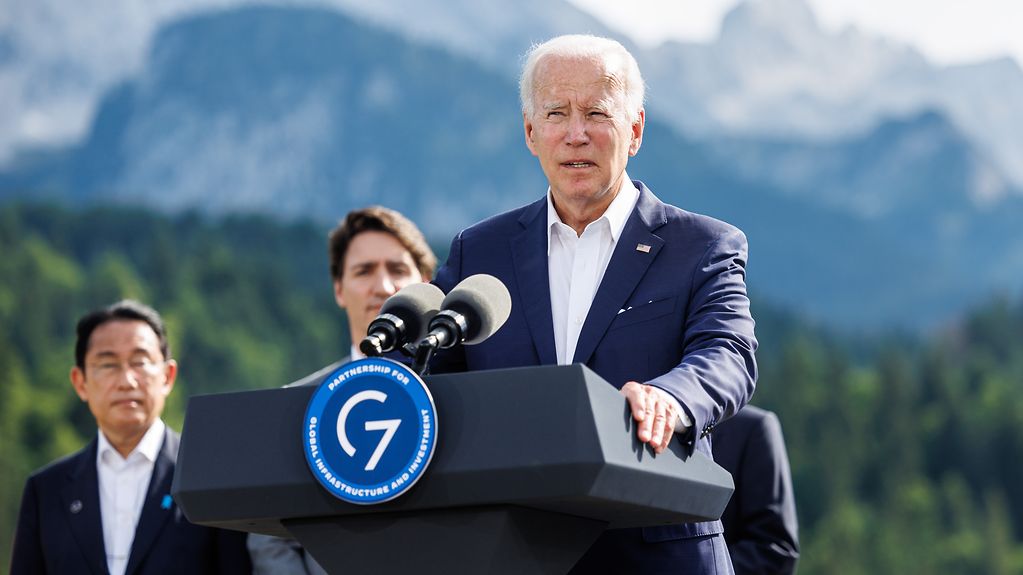 Pressestatement Joe Biden (Präsident USA) zum Thema „Partnership for Global Infrastructure and Investment".