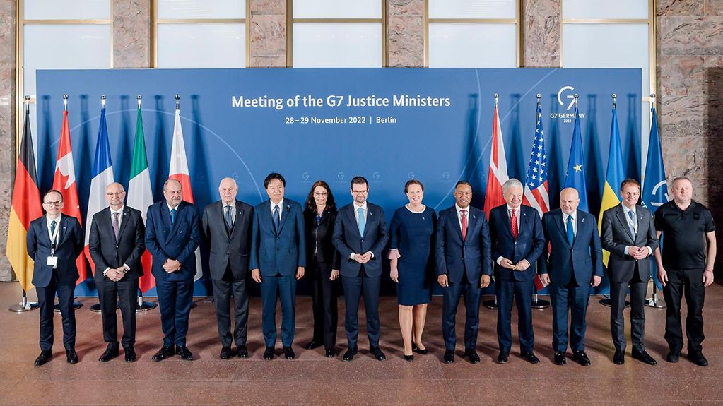 The photo shows the G7 Justice Ministers