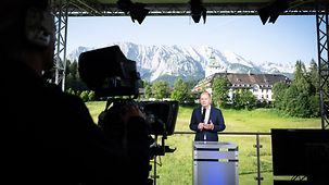 Bundeskanzler Olaf Scholz während des G7-Gipfels in Elmau.