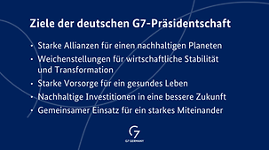 Grafik "Ziel der deutschen g7-Präsidentschaft