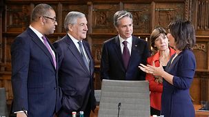 Außenministerin Annalena Baerbock mit ihren G7-Amtskolleginnen und Kollegen bei einem Treffen in Münster.