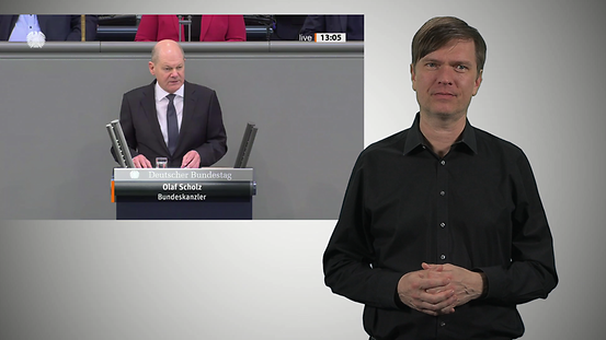Bundeskanzler Scholz bei seiner Rede vor dem Deutschen Bundestag