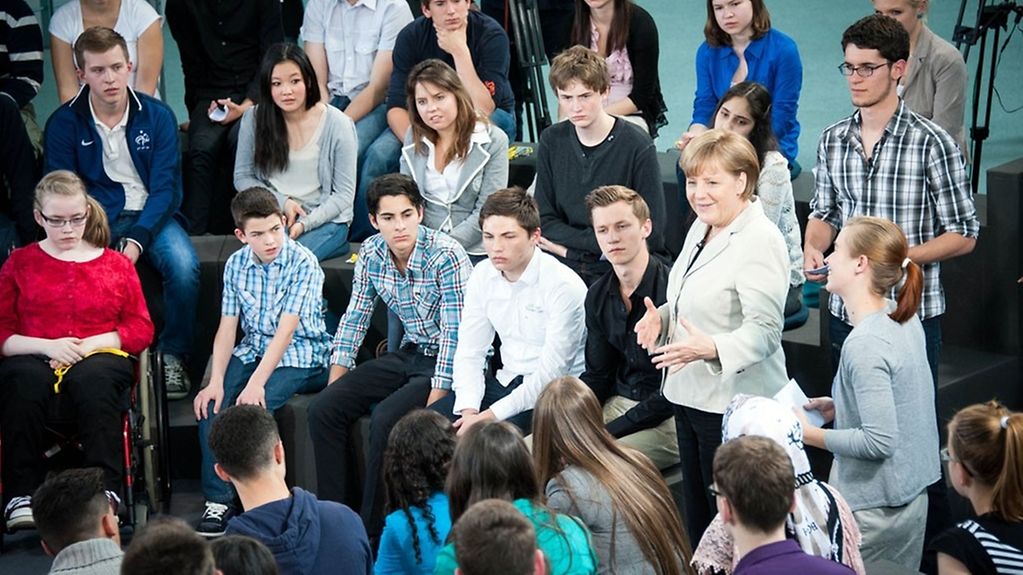 Youth conference with Chancellor Angela Merkel