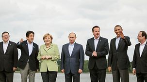 Gruppenfoto (Familienfoto) der Teilnehmer am G8-Gipfel in Enniskillen.
