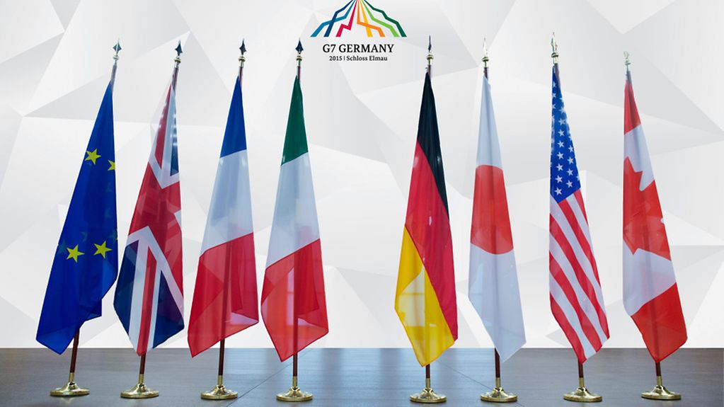Die Flaggen der G7-Staaten